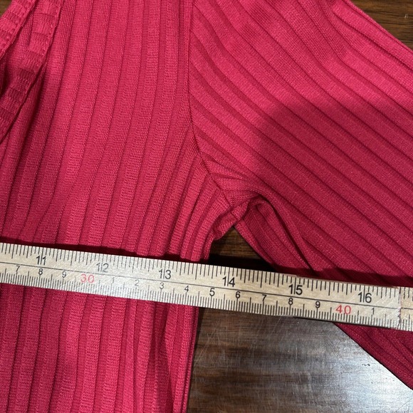 Decree Top Women’s‎ Medium Hot Pink Short Sleeve Scoop Neck Ribbed Stretch Top - Picture 13 of 14